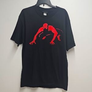 Spiderman 3 Black and Neon Red 100% Cotton Short Sleeve Tee 2007 Size L
